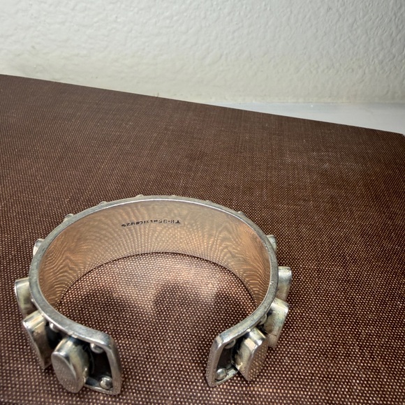 Vintage Taxco Mexico TB-95 .925 Sterling Silver Modernist Panel Cuff 55 grams - Picture 6 of 11